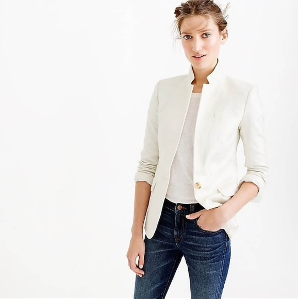 SOLD - J Crew Regent White Linen Blazer (Size 10 Short)